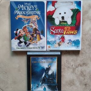 Disney 3 DVD Christmas Set: Mickey's Magical Xmas, Santa Paws & Polar Express